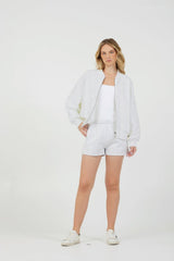 Vintage Havana Outerwear | Women Grey Icicle Essential Fleece Zip Up Bomber Grey Icicle