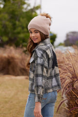 Vintage Havana Outerwear | Women Plaid Shacket W/ Star Applique Winter Plaid