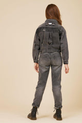 Vintage Havana Outerwear | Women RHINESTONE FRINGE BLACK DENIM JACKET Denim