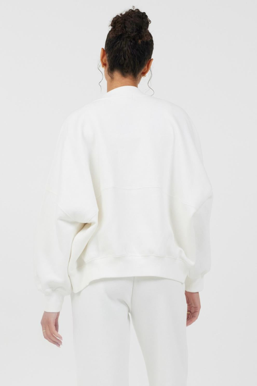 Vintage Havana Outerwear | Women White Essential Fleece Zip Up Bomber White