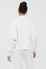 Vintage Havana Outerwear | Women White Essential Fleece Zip Up Bomber White