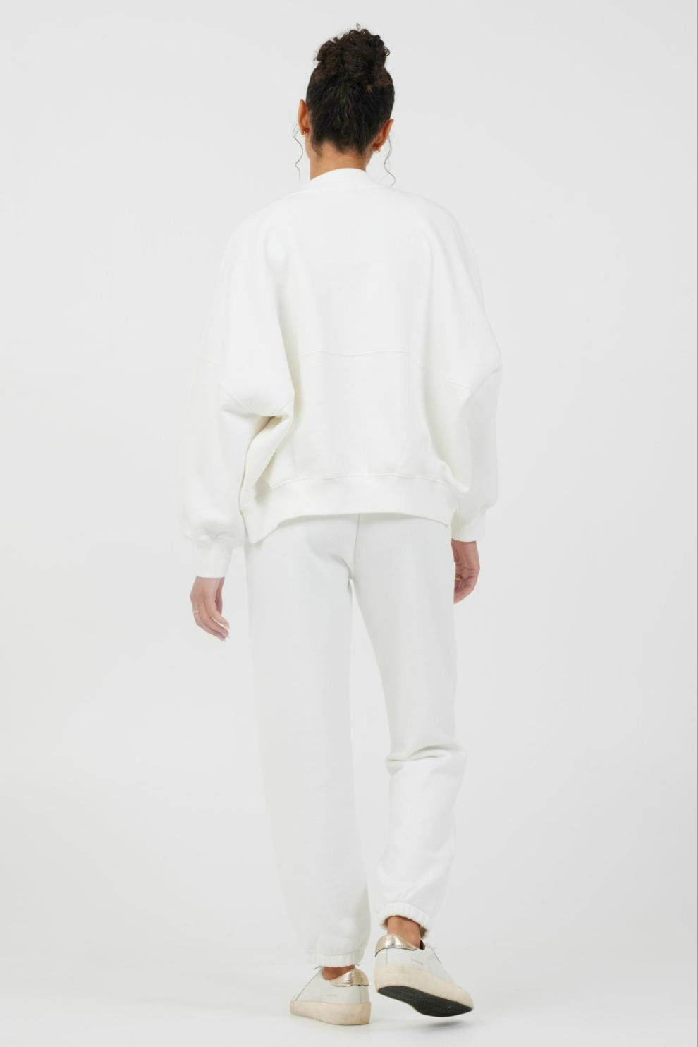 Vintage Havana Outerwear | Women White Essential Fleece Zip Up Bomber White