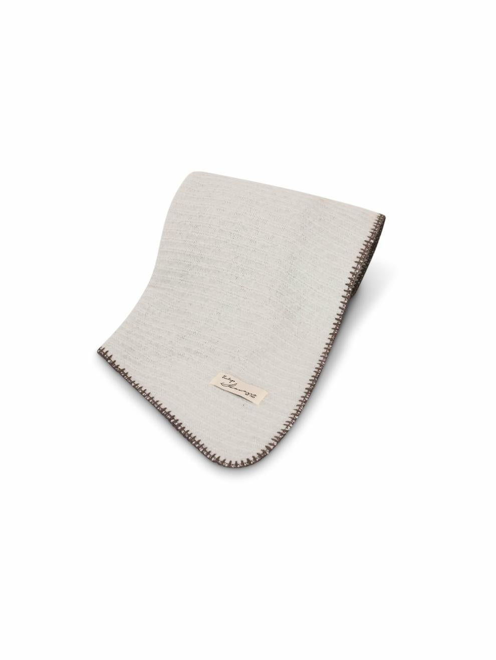 Vintage Havana Scarf/ Ruanas | Women BLANKET STITCH KNIT SCARF - GREY/CHARCOAL Grey/charcoal