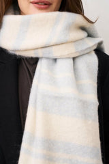 Vintage Havana Scarf/ Ruanas | Women STRIPE BRUSH TASSEL SCARF - BLUE Blue