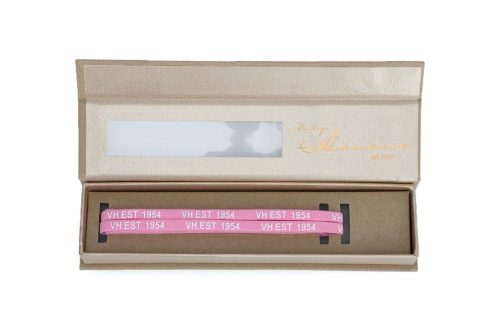 Vintage Havana Shoe Laces | Women PINK WHITE SILVER TIP LACES