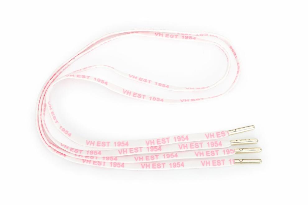 Vintage Havana Shoe Laces | Women WHITE PINK GOLD TIP LACES