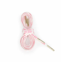 Vintage Havana Shoe Laces | Women WHITE PINK GOLD TIP LACES