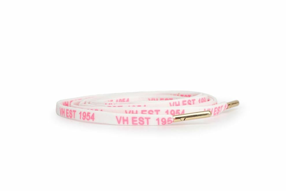 Vintage Havana Shoe Laces | Women WHITE PINK GOLD TIP LACES