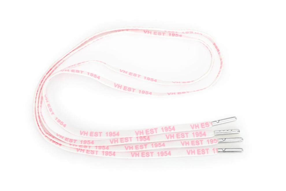Vintage Havana Shoe Laces | Women WHITE PINK SILVER TIP LACES