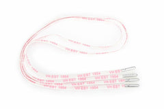 Vintage Havana Shoe Laces | Women WHITE PINK SILVER TIP LACES