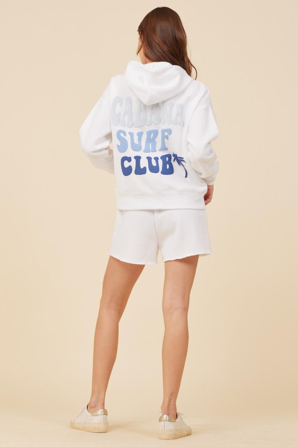 Vintage Havana Shorts | Women White W/ Multi Blue Puff Print Cabana Club Surf Wash Shorts White