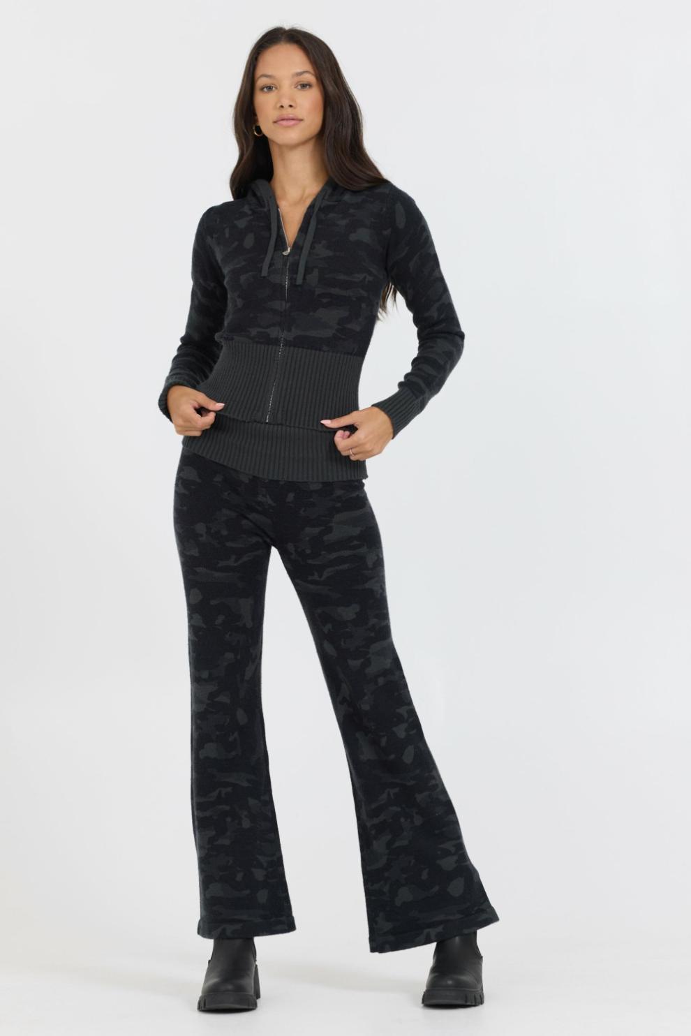 Vintage Havana Sweaters | Women Autumn Camo Slim Fit Knit Zip Up Autumn Camo