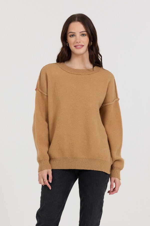 Vintage Havana Sweaters | Women Camel/Red/Ivory Love Sweater Camel/red/ivory