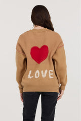 Vintage Havana Sweaters | Women Camel/Red/Ivory Love Sweater Camel/red/ivory