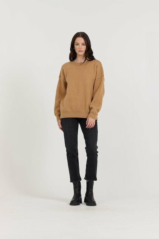 Vintage Havana Sweaters | Women Camel/Red/Ivory Love Sweater Camel/red/ivory
