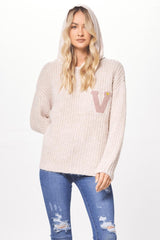 Vintage Havana Sweaters | Women Cannoli Cream Sweater W/ Fleece Hood Cream