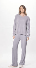 Vintage Havana Sweaters | Women Cool Grey Plush Knit Crewneck Cool Grey