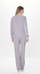 Vintage Havana Sweaters | Women Cool Grey Plush Knit Crewneck Cool Grey