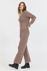 Vintage Havana Sweaters | Women Heather Brown Waffle Knit Cardigan Heather Brown