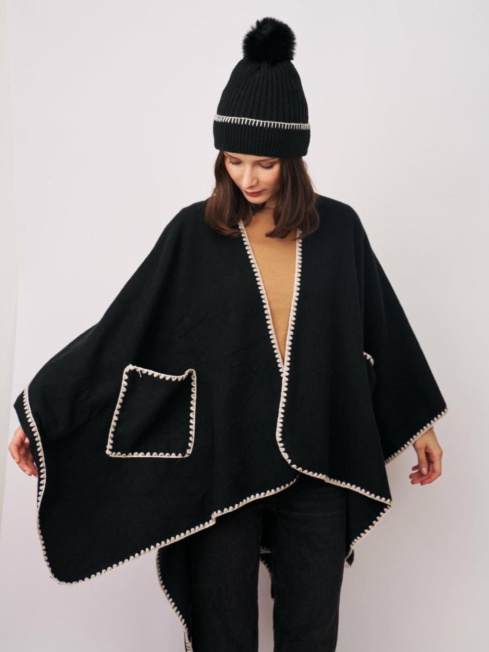 Vintage Havana Sweaters | Women WHIPSTITCH RUANA WITH POCKETS One Size