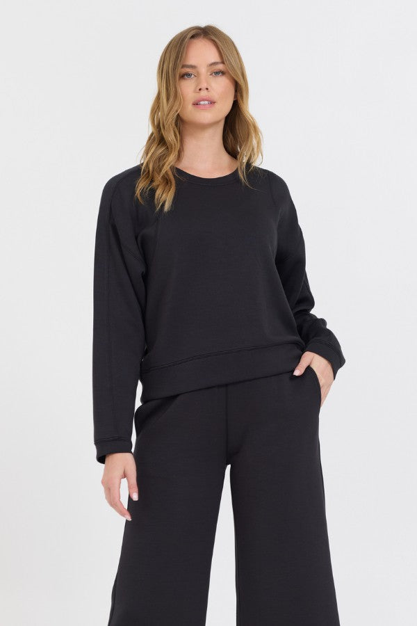 Vintage Havana Sweatshirts | Women Black Cloud Fleece Crewneck Black