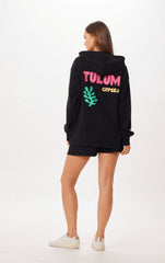 Vintage Havana Sweatshirts | Women Black Tulum Jet Setter Surf Wash Zip Up Black