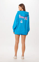 Vintage Havana Sweatshirts | Women Bright Blue St. Tropez Jet Setter Surf Wash Zip Up Bright Blue