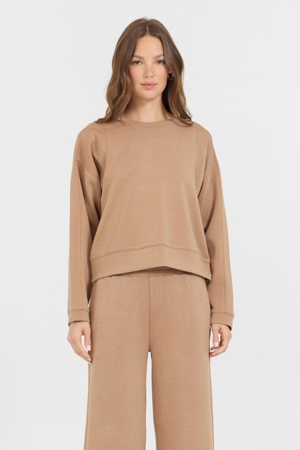 Vintage Havana Sweatshirts | Women Caramel Cloud Fleece Crewneck Caramel