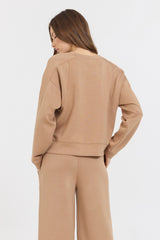 Vintage Havana Sweatshirts | Women Caramel Cloud Fleece Crewneck Caramel