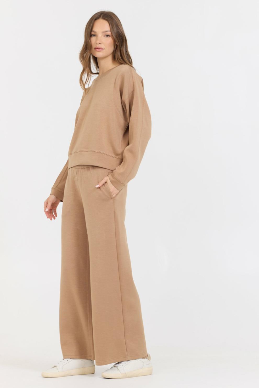 Vintage Havana Sweatshirts | Women Caramel Cloud Fleece Crewneck Caramel