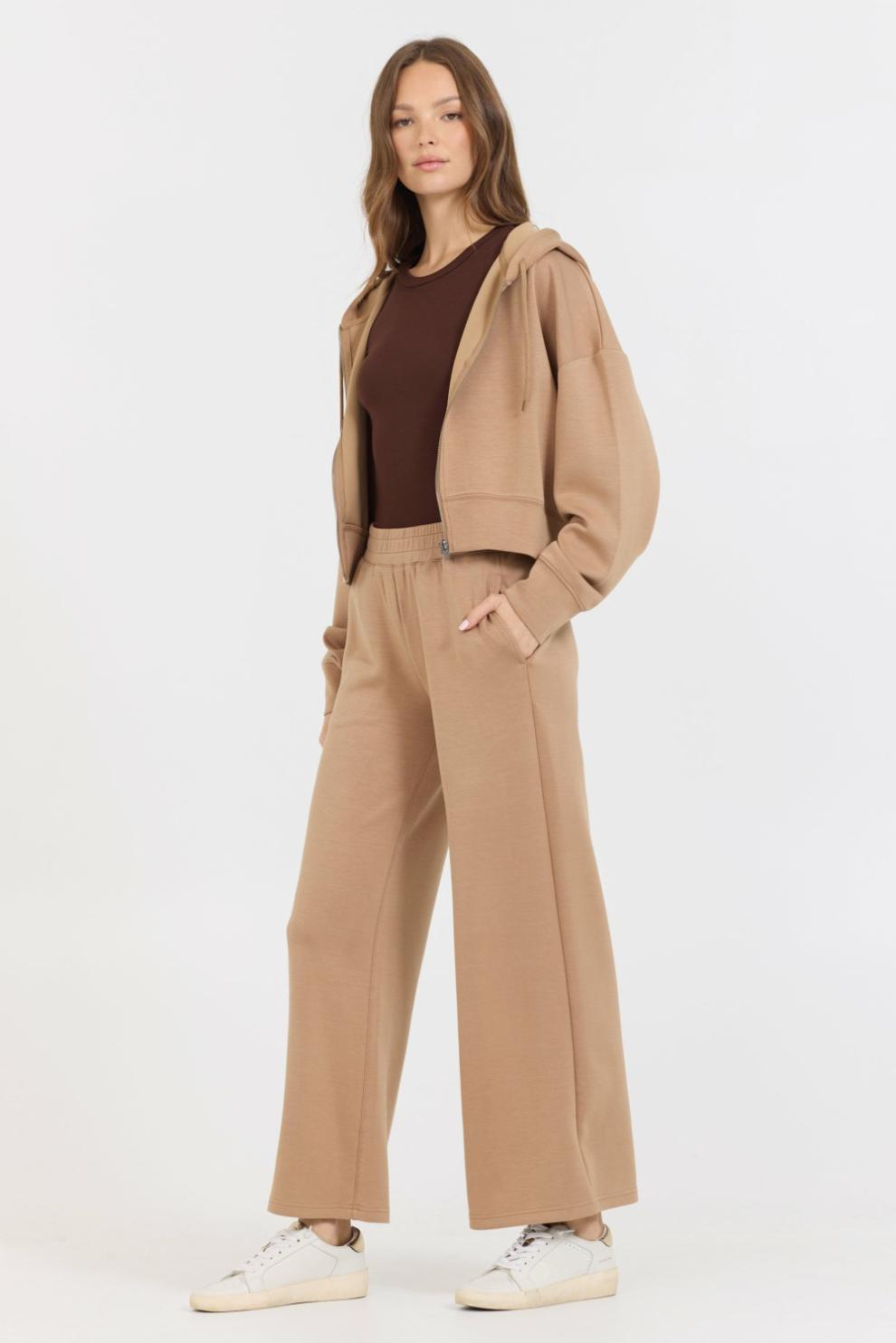 Vintage Havana Sweatshirts | Women Caramel Cloud Fleece Crop Zip Up Caramel