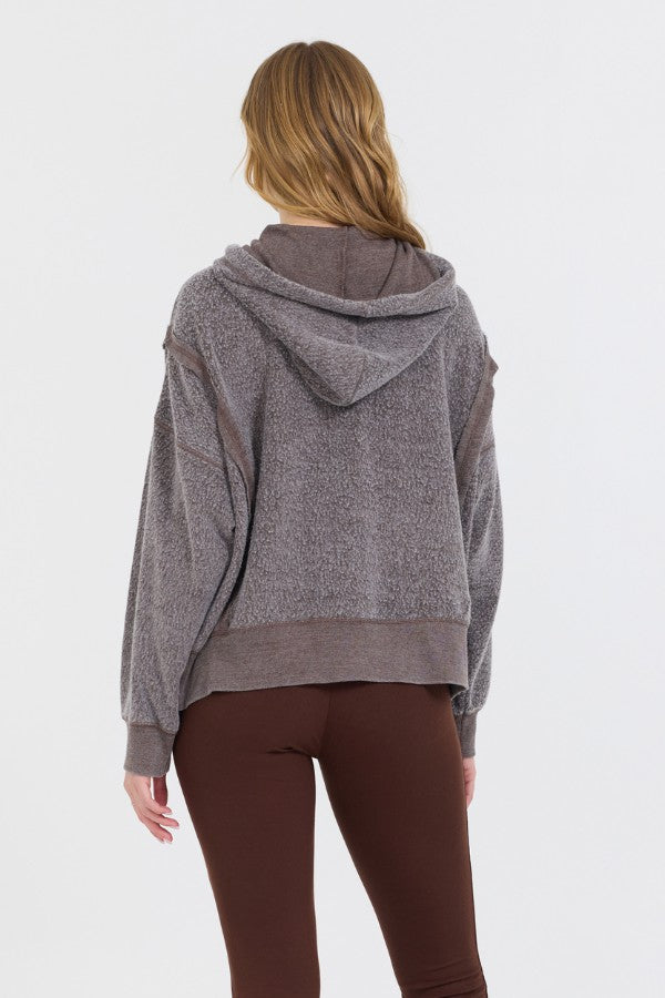 Vintage Havana Sweatshirts | Women Chocolate Syrup Reverse Fleece Hoodie Chocolate