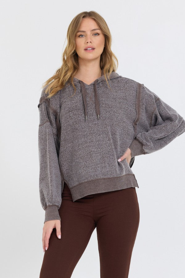 Vintage Havana Sweatshirts | Women Chocolate Syrup Reverse Fleece Hoodie Chocolate