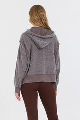 Vintage Havana Sweatshirts | Women Chocolate Syrup Reverse Fleece Hoodie Chocolate