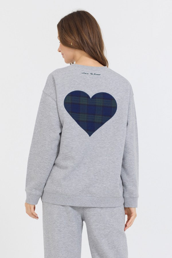 Vintage Havana Sweatshirts | Women Heather Grey Essential Fleece Crew W/ Self Love Club Crewneck Heather Grey