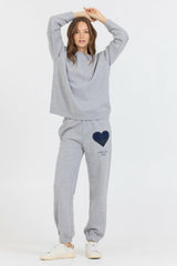 Vintage Havana Sweatshirts | Women Heather Grey Essential Fleece Crew W/ Self Love Club Crewneck Heather Grey