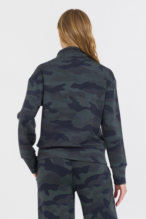 Vintage Havana Sweatshirts | Women Onyx Camo Printed Cloud Fleece Quarter Zip Camo