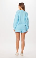 Vintage Havana Sweatshirts | Women Tropical Blue Malibu Jet Setter Surf Wash Crewneck Tropical Blue