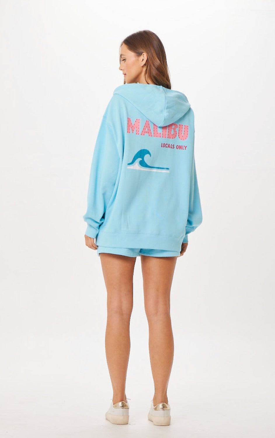 Vintage Havana Sweatshirts | Women Tropical Blue Malibu Jet Setter Surf Wash Zip Up Tropical Blue