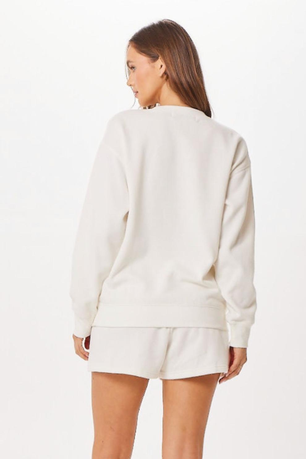 Vintage Havana Sweatshirts | Women White St. Barth Jet Setter Surf Wash Crewneck White