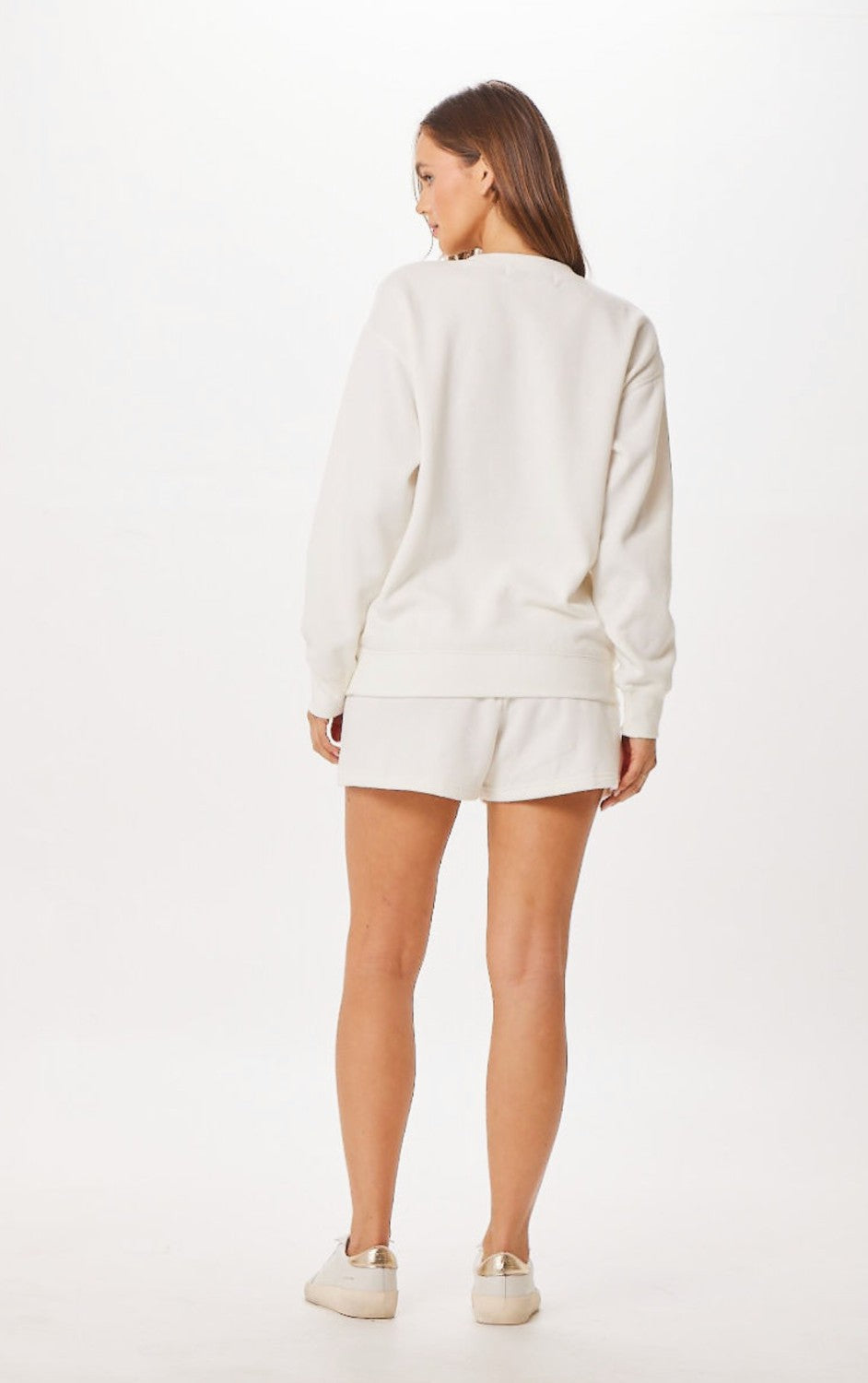 Vintage Havana Sweatshirts | Women White St. Barth Jet Setter Surf Wash Crewneck White