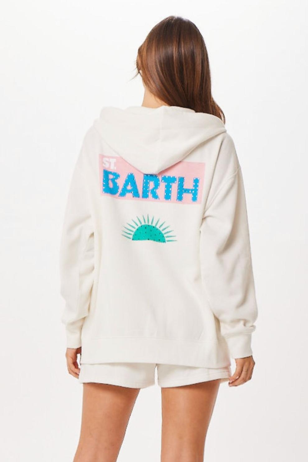 Vintage Havana Sweatshirts | Women White St. Barth Jet Setter Surf Wash Zip Up White