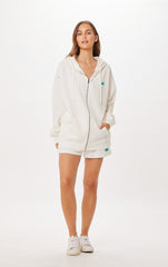 Vintage Havana Sweatshirts | Women White St. Barth Jet Setter Surf Wash Zip Up White