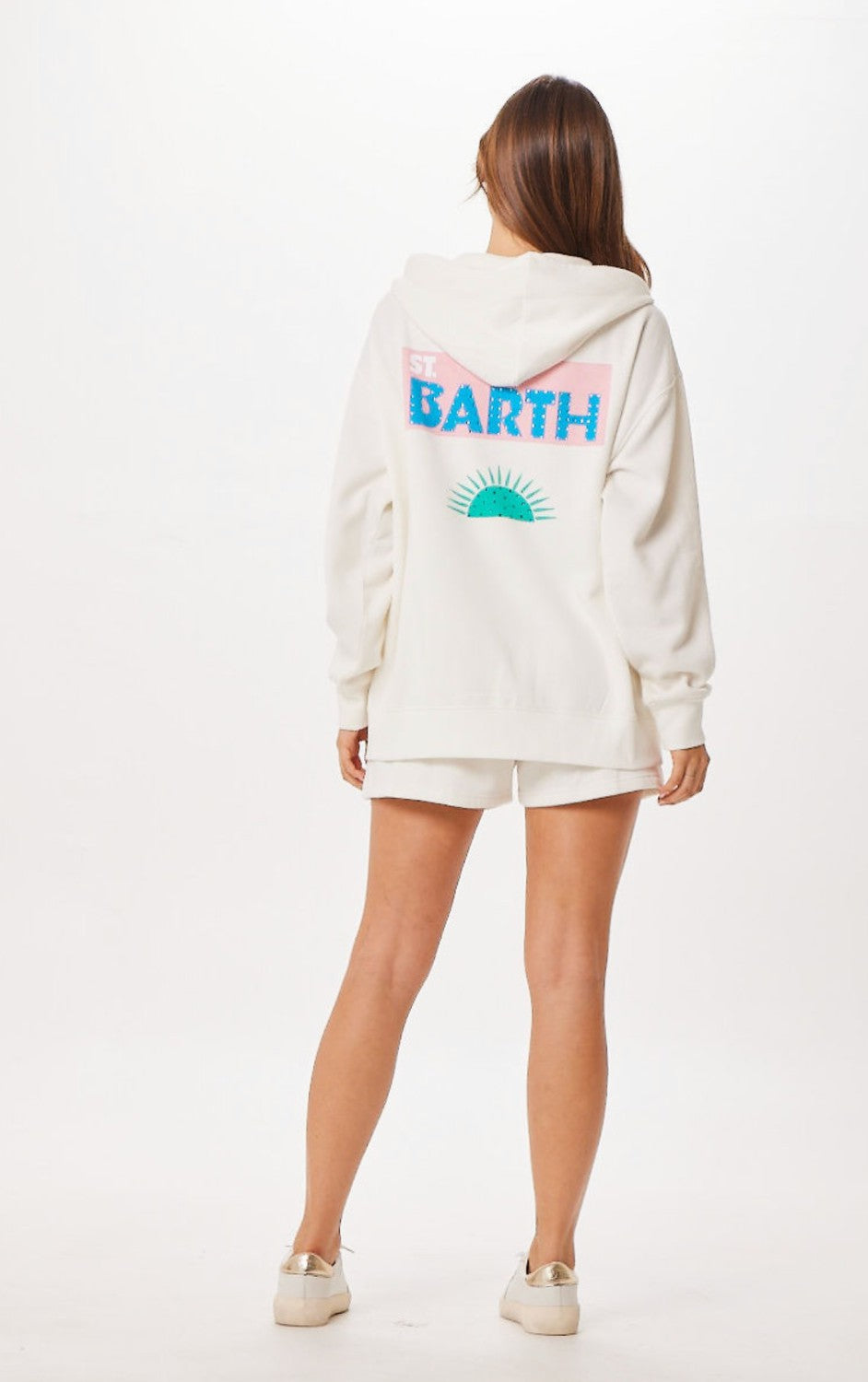 Vintage Havana Sweatshirts | Women White St. Barth Jet Setter Surf Wash Zip Up White