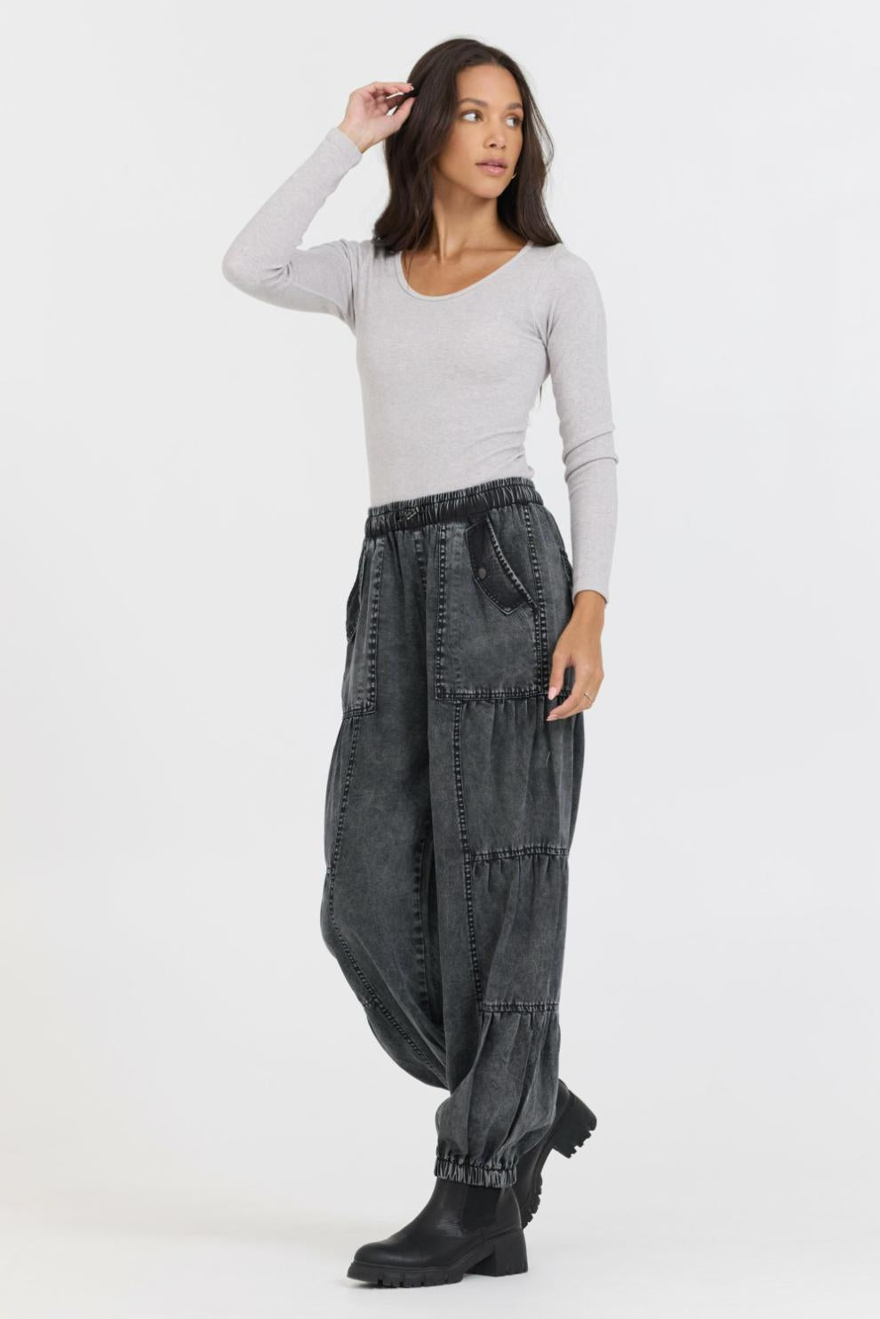 Vintage Havana Tees | Women Heather Grey Seamless Long Sleeve Tee Heather Grey