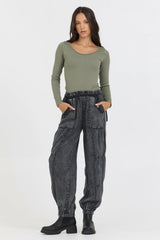 Vintage Havana Tees | Women Olive Seamless Long Sleeve Tee Olive