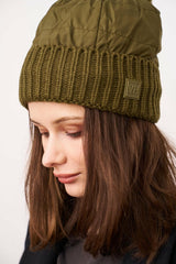 Vintage Havana Winter Hats | Women PUFFER POMPOM HAT - OLIVE Olive