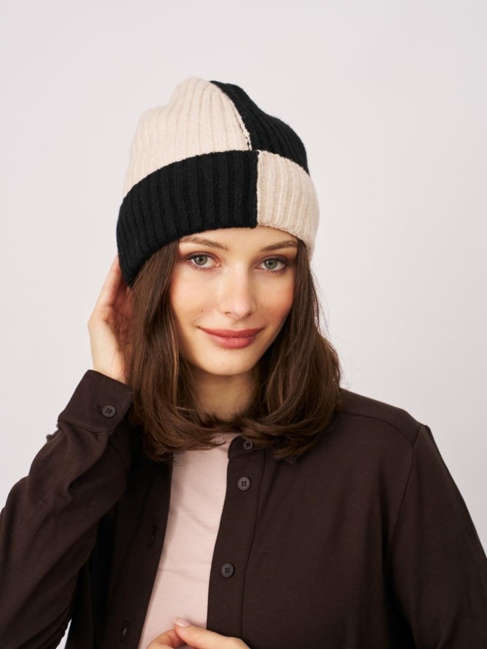 Vintage Havana Winter Hats | Women SEAM PATTERN BEANIE - BLACK Black