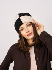 Vintage Havana Winter Hats | Women SEAM PATTERN BEANIE - BLACK Black