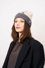Vintage Havana Winter Hats | Women STAR PATTERN BEANIE Charcoal